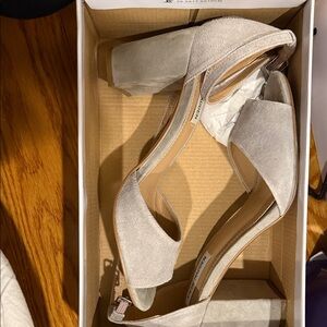 Steve Madden Cream Block Heel Sandals